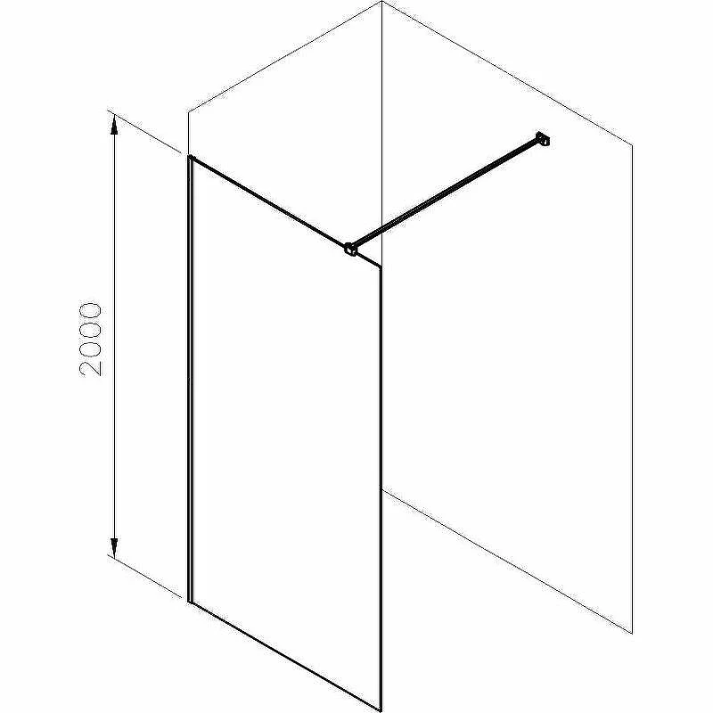 Душевая перегородка Ravak ST Walk-In Wall Air 110 GW9WD0300Z1C профиль Черный стекло Transparent