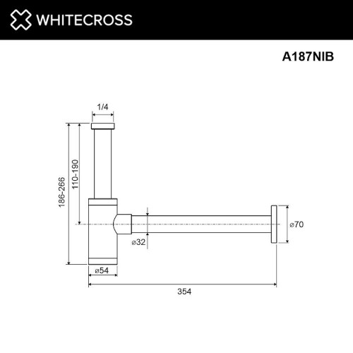 Сифон для раковины Whitecross A187NIB цвет Никель брашированный