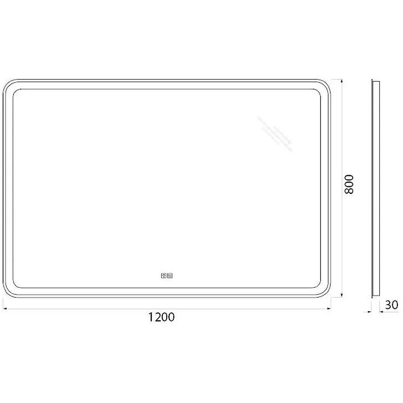 Зеркало BelBagno SPC-MAR-1200-800-LED-TCH-WARM с подсветкой с подогревом с сенсорным выключателем