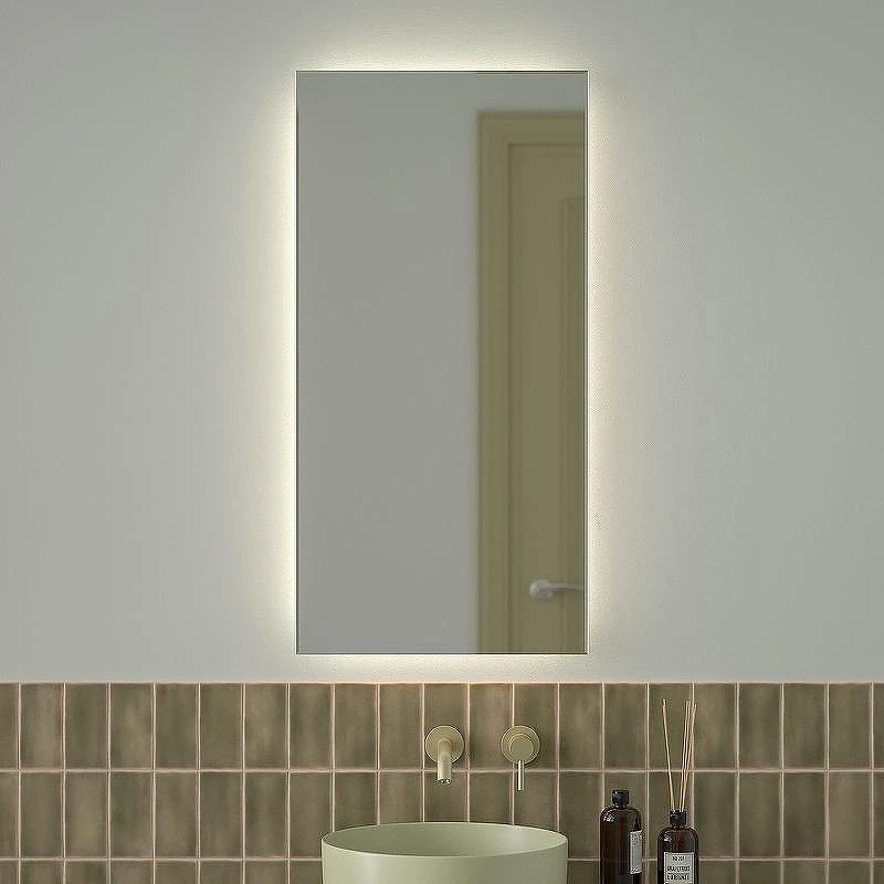 Зеркало Defesto Glow 50х100 DF 2505 с подсветкой 28W-4500К/с фацетом/Без выключателя/Нейтральный белый свет