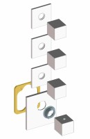 Смеситель для душа Bossini Cube Outlets Z032205.030 с термостатом Хром латунь встраиваемый