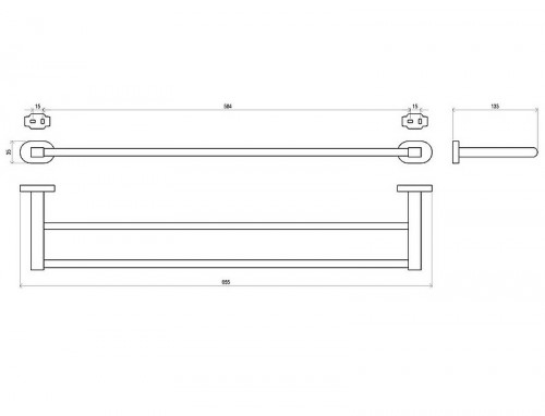 Полотенцедержатель Ravak Chrome CR 320.00 X07P193 двойной Хром