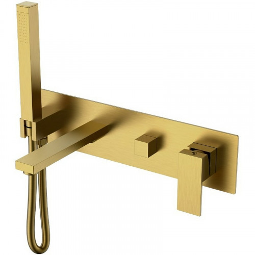 Смеситель для ванны Boheme Qubic 474-2-BR Бронза латунь встраиваемый