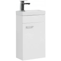 Тумба с раковиной Aquanet Нота 40 R 254037 подвесная Белая МДФ / ЛДСП