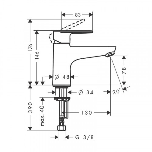 Смеситель на борт ванны Hansgrohe Vernis Blend 71443000 Хром латунь
