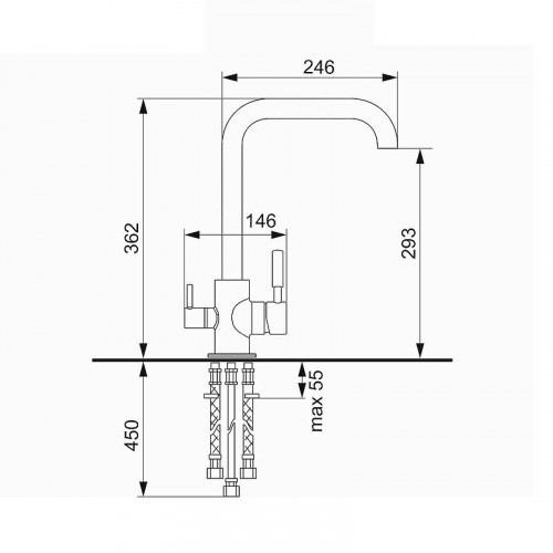 Смеситель для кухни Ulgran Quartz UQ-019-09 Асфальт латунь