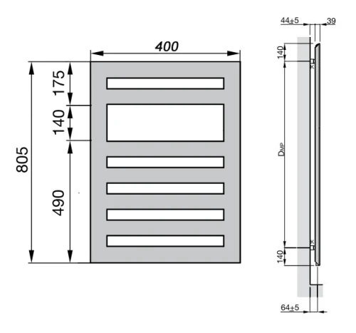 Водяной полотенцесушитель Zehnder Metropolitan Spa MET-080-040 Белый