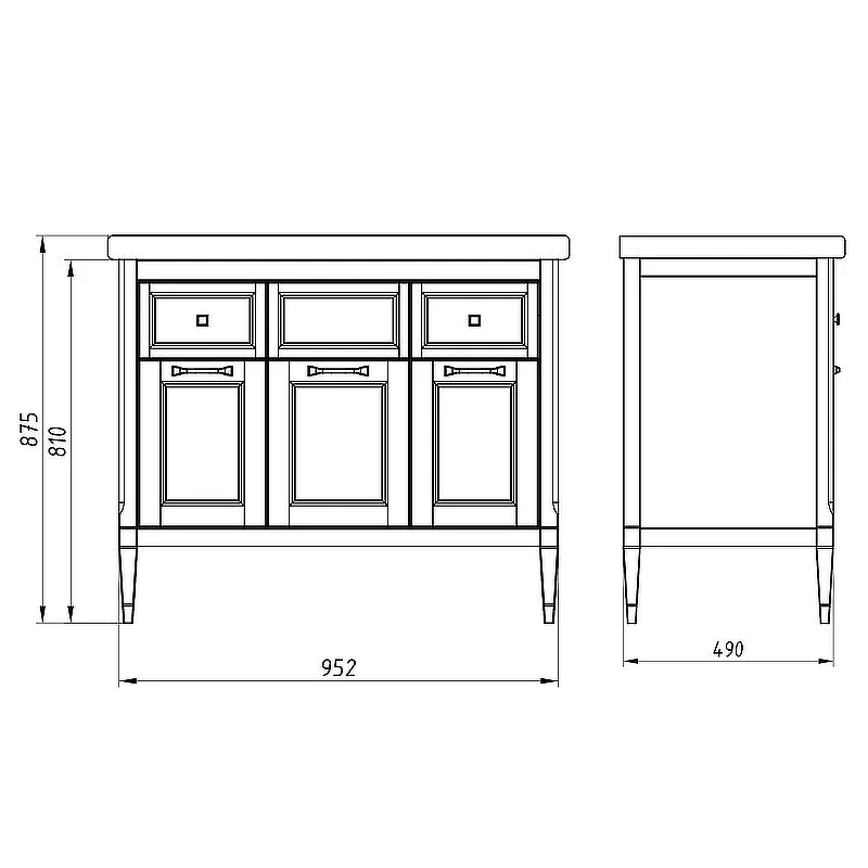 Комплект мебели для ванной ASB-Woodline Гранда 105 Grigio массив дерева