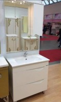 Зеркало со шкафом Bellezza Эйфория 80 L 4619113002014 с подсветкой Белое МДФ / ЛДСП, стекло