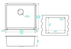 Кухонная мойка KUCHENSTERN SUBKERAM 60 54,3x45,6 301KB30 цвет Черный