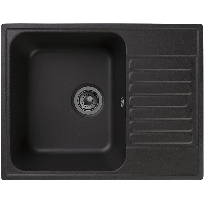 Кухонная мойка Reflection Prima 60 RF0460BL Черная искусственный камень (литьевой мрамор) встраиваемый