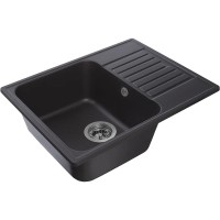 Кухонная мойка Reflection Prima 60 RF0460BL Черная искусственный камень (литьевой мрамор) встраиваемый