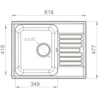 Кухонная мойка Reflection Prima 60 RF0460BL Черная искусственный камень (литьевой мрамор) встраиваемый