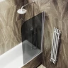 Шторка на ванну Maybah Glass MGV-619-5 700x1400 поворотная на монопетле Хром матовый стекло графитовое матовое