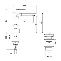 Смеситель для раковины Gattoni H2Omix7000 7004070NO Черный матовый латунь