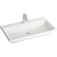 Раковина Ravak Comfort 80 XJX01280001 Белая фаянс, искусственный камень (литьевой мрамор) полувстраиваемая