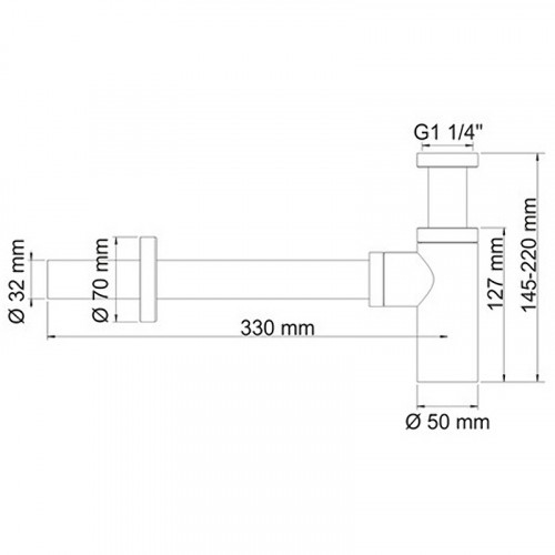 Сифон для раковины WasserKRAFT A070 Хром