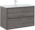 Тумба с раковиной Aquanet Милан 100 340160 подвесная цвет Дуб рошелье
