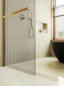 Душевая перегородка Maybah Glass MGD-709-3ш 1090x1950 в широком профиле Золото стекло бронзовое