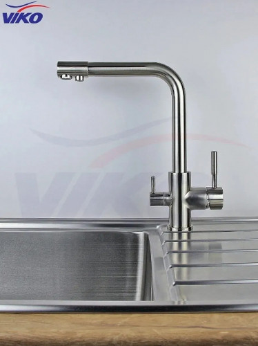 Смеситель для кухни Viko V-5054 Серебро латунь на столешницу