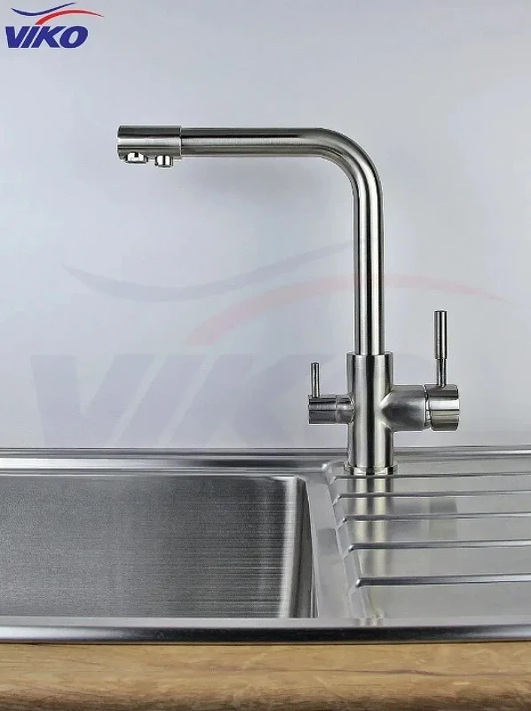 Смеситель для кухни Viko V-5054 Серебро латунь на столешницу