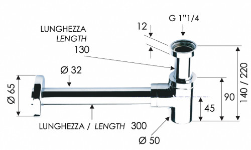 Сифон для раковины Remer 958BCFP цвет Черный брашированный хром