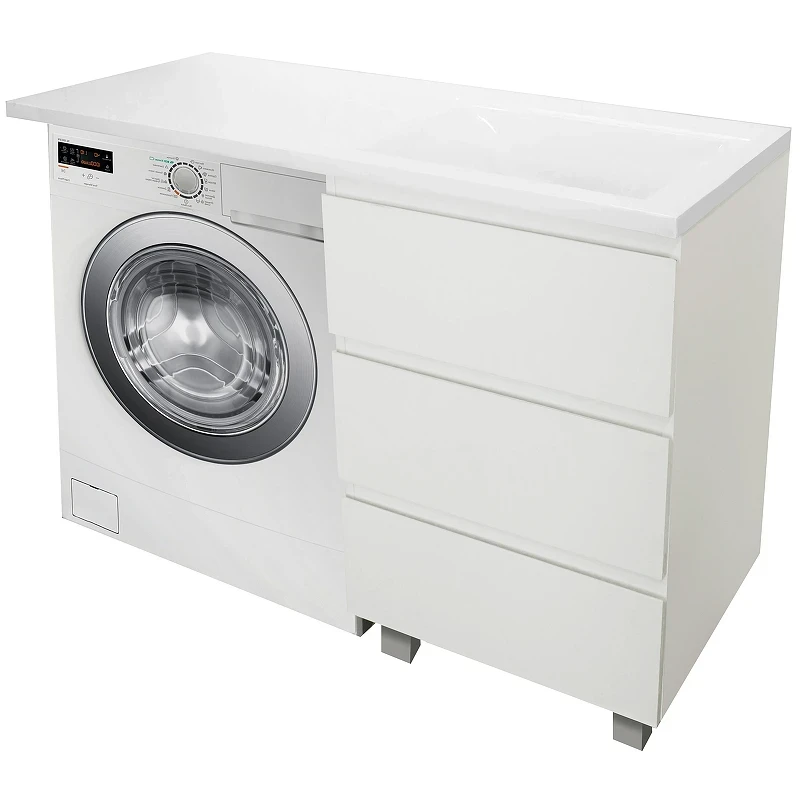 Тумба с раковиной Эстет Dallas Luxe 130 R ФР-00002271 Белая МДФ / ЛДСП