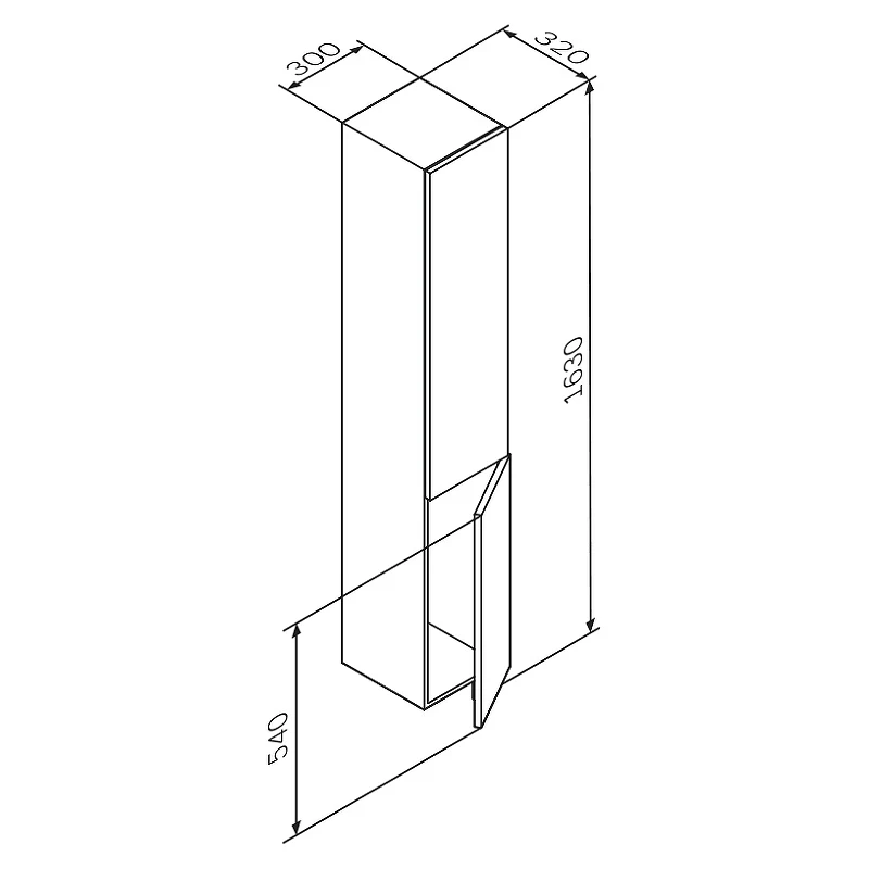 Шкаф пенал AM.PM Gem 30 R M90CHR0306WG подвесной Белый МДФ / ЛДСП