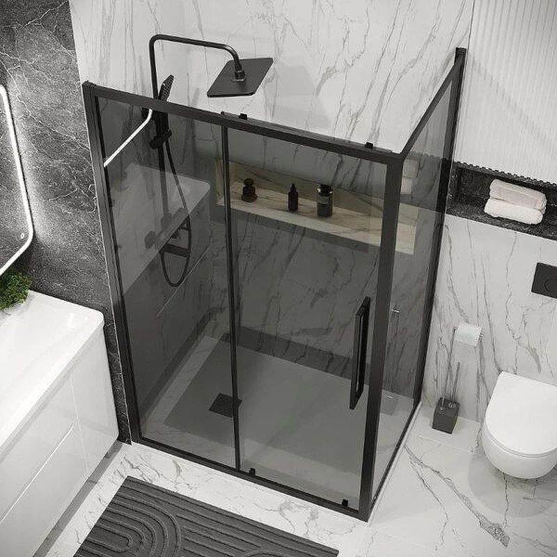 Душевой уголок Grossman Cosmo 100x100 120.K33.02.1010.21.10 профиль Черный матовый стекло тонированное