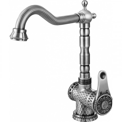 Смеситель для кухни ZorG Antic A 408K-SL Серебро латунь
