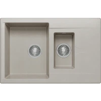 Кухонная мойка Polygran Brig-770 №14 621398 Серая искусственный камень (литьевой мрамор) встраиваемый