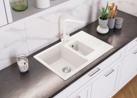 Кухонная мойка Polygran Brig-770 №14 621398 Серая искусственный камень (литьевой мрамор) встраиваемый