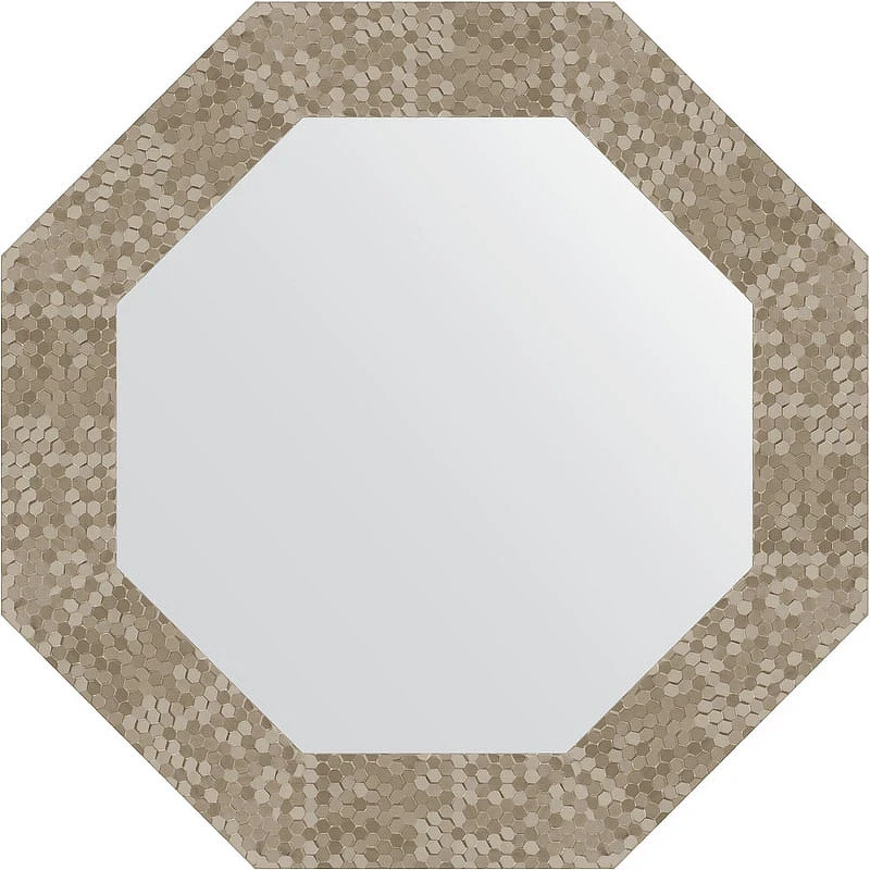 Зеркало Evoform Octagon 53х53 BY 3748 в багетной раме - Соты титан 70 мм
