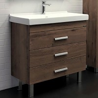 Тумба с раковиной Comforty Никосия 80Н 00-00007621 Дуб темный МДФ / ЛДСП
