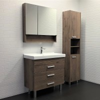 Тумба с раковиной Comforty Никосия 80Н 00-00007621 Дуб темный МДФ / ЛДСП