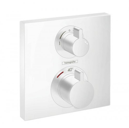 Смеситель для душа Hansgrohe Ecostat Square 15714700S с термостатом цвет Белый матовый