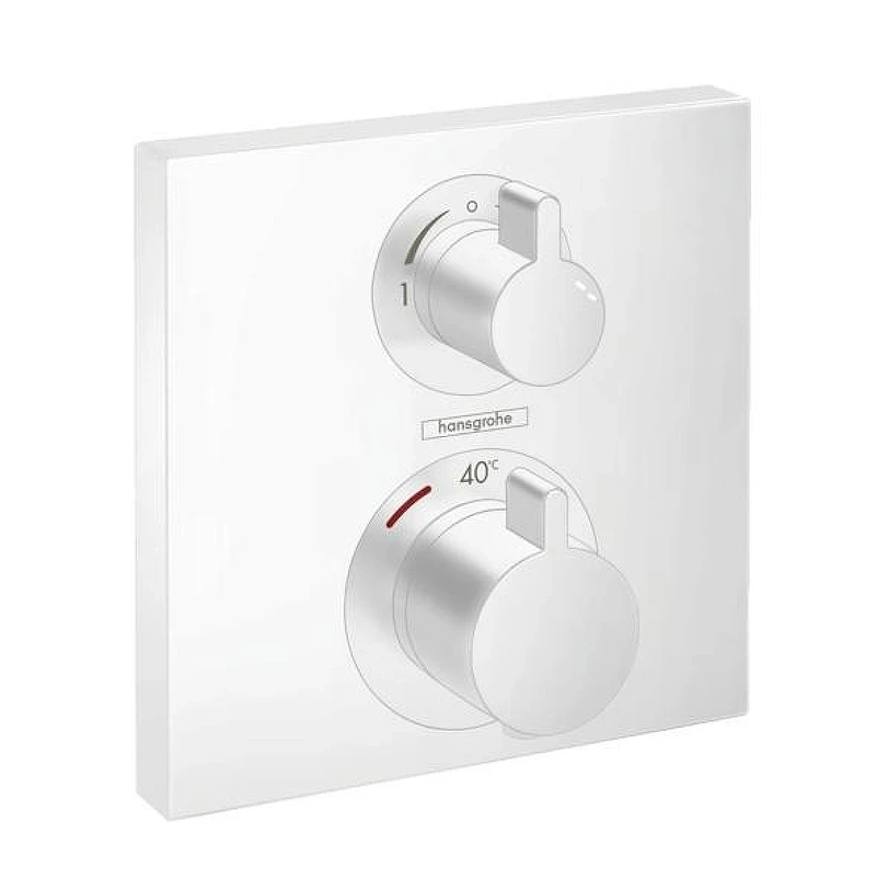 Смеситель для душа Hansgrohe Ecostat Square 15714700S с термостатом цвет Белый матовый