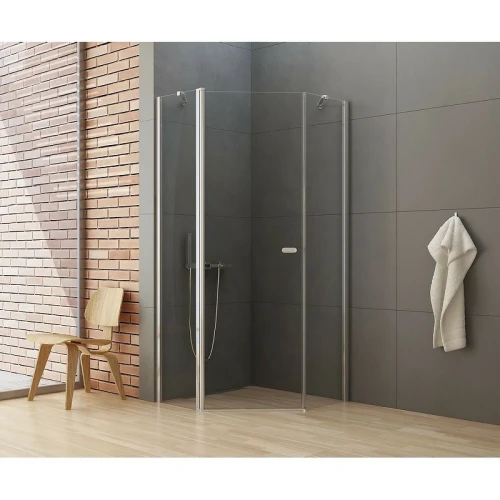 Душевой уголок New Trendy New Soleo Chrome 80х80 K-0606 профиль Хром стекло прозрачное