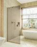 Душевая перегородка Maybah Glass MGD-696-3у 790x1950 в узком профиле Золото стекло бронзовое