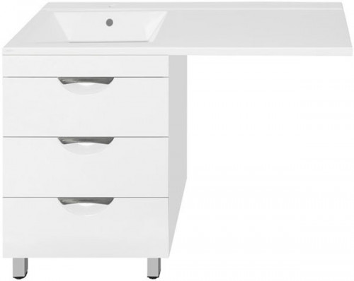 Тумба под раковину Style Line Жасмин 120 с 3 ящиками Белая МДФ / ЛДСП