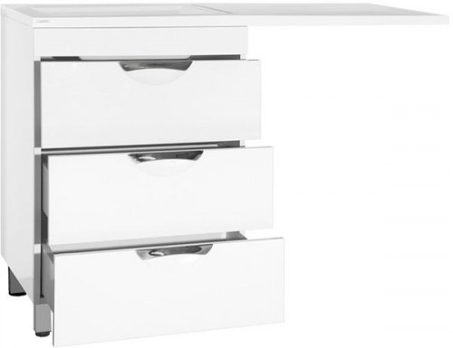 Тумба под раковину Style Line Жасмин 120 с 3 ящиками Белая МДФ / ЛДСП