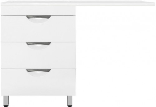 Тумба под раковину Style Line Жасмин 120 с 3 ящиками Белая МДФ / ЛДСП