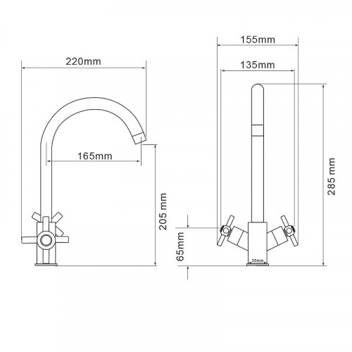 Смеситель для кухни WesnaArt Kometa KOM17-110 цвет Хром