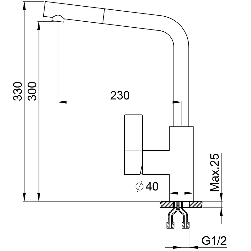 Смеситель для кухни Point PN3102GR Графит Хром латунь