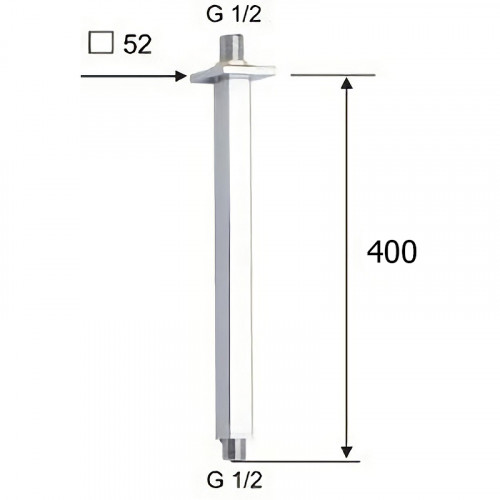 Кронштейн для верхнего душа Remer 347S40 Хром латунь на потолок