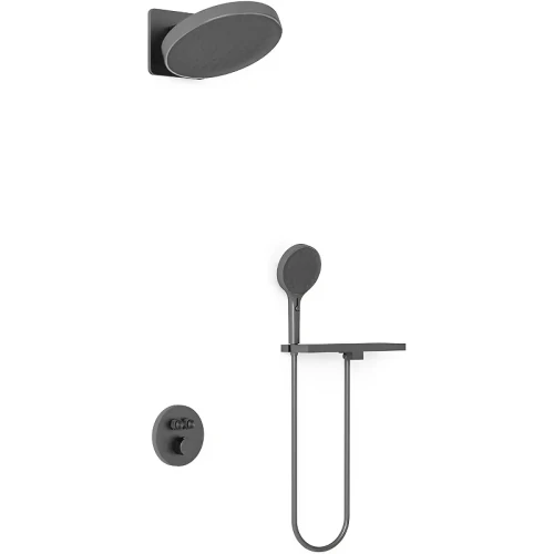 Душевая система Vincea Inspire VSFW-3I22MT3RGM с термостатом Вороненая сталь латунь встраиваемый