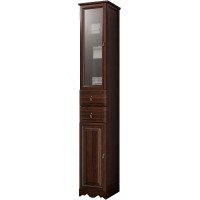 Шкаф пенал Opadiris Риспекто 30 L 00-00005834 Орех антикварный МДФ / ЛДСП, массив дерева, стекло