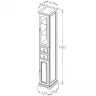 Шкаф пенал Opadiris Риспекто 30 L 00-00005834 Орех антикварный МДФ / ЛДСП, массив дерева, стекло