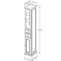 Шкаф пенал Opadiris Риспекто 30 L 00-00005834 Орех антикварный МДФ / ЛДСП, массив дерева, стекло