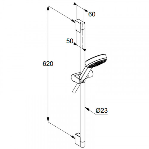 Душевой гарнитур Kludi Dive 6861005-00 Хром латунь на стену